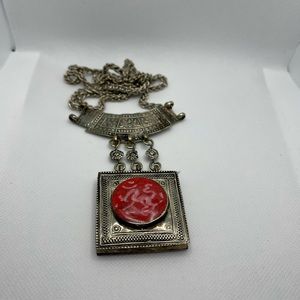 Antique necklace with real gem stone